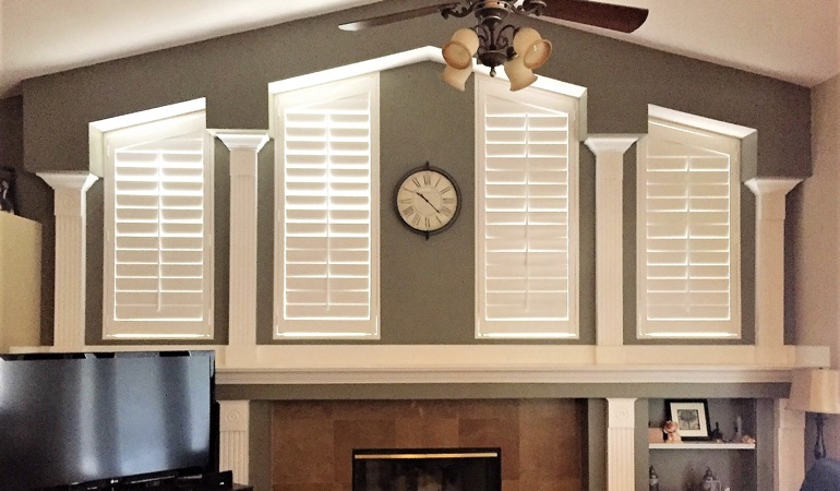 Polywood Shutters in Family Room in Dallas